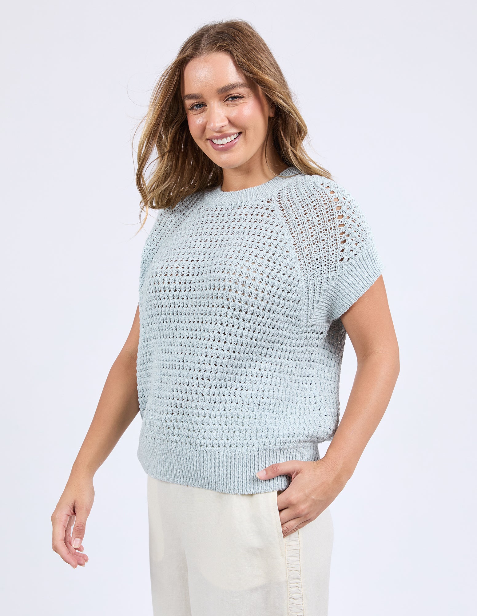 Foxwood Isla Knit Vest - Ballad Blue