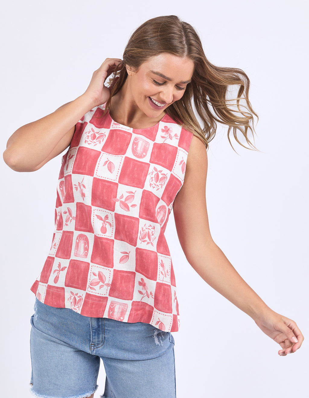 Foxwood Biarittz Top - Crimson Print