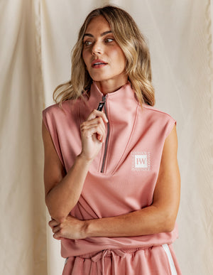 Foxwood Layla Zip Vest - Dusty Rose