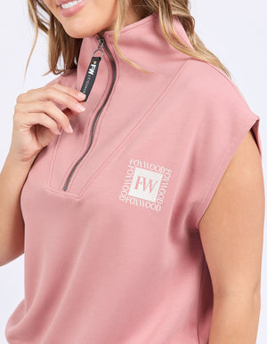 Foxwood Layla Zip Vest - Dusty Rose