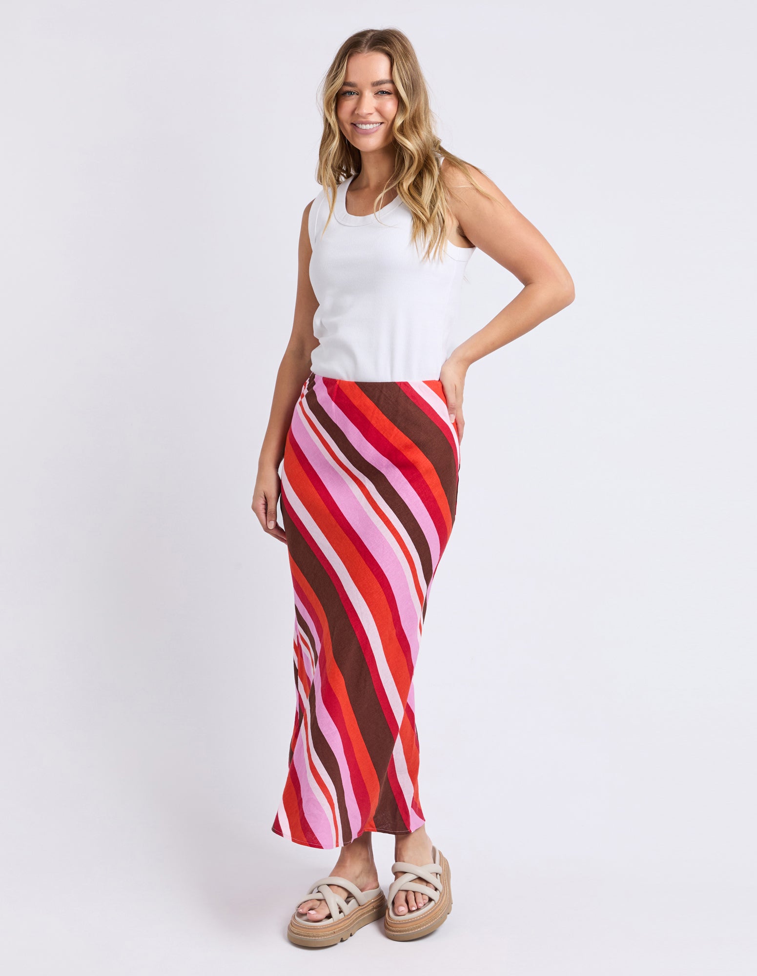 Foxwood Guava Skirt - Stripe