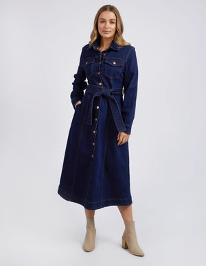 Foxwood  Genevieve Denim Dress - Dark Blue