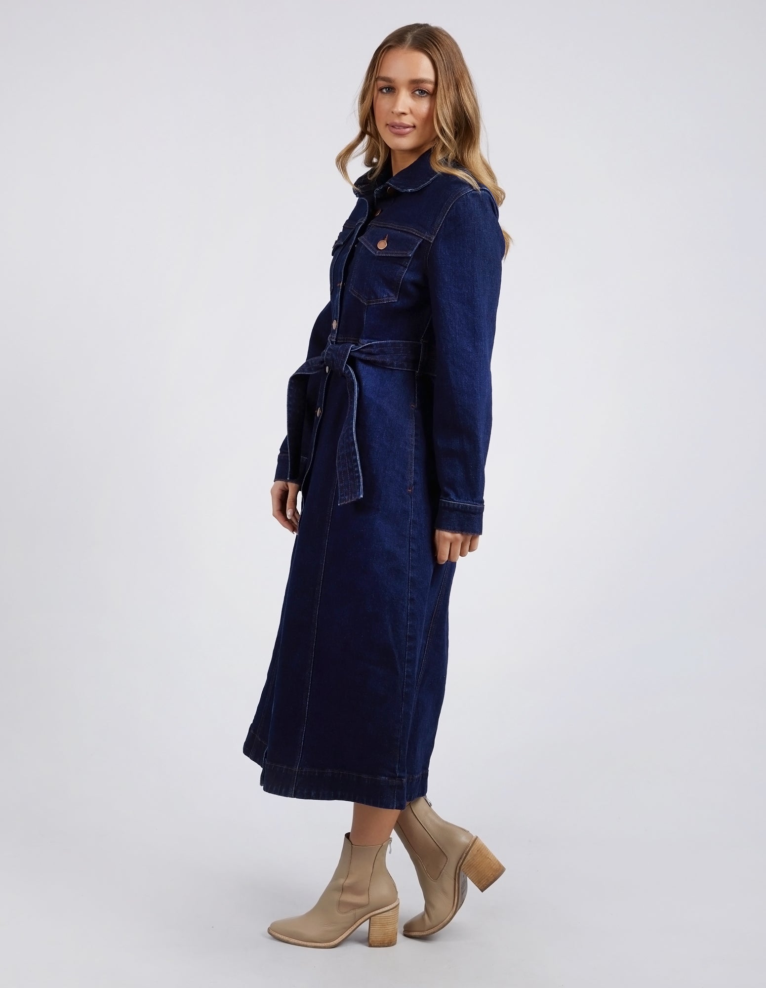 Foxwood  Genevieve Denim Dress - Dark Blue