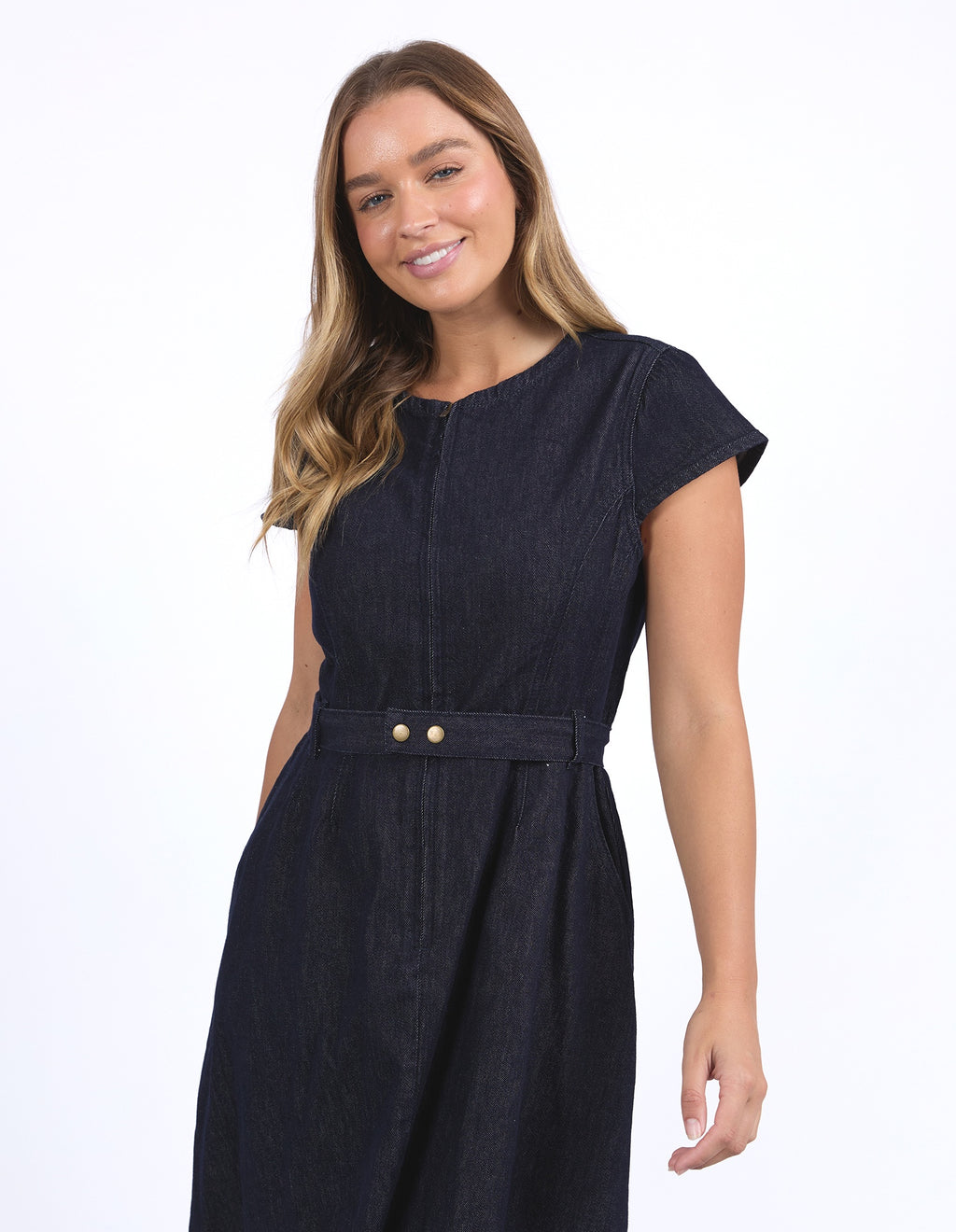 Foxwood Sander Denim Dress - Dark Blue