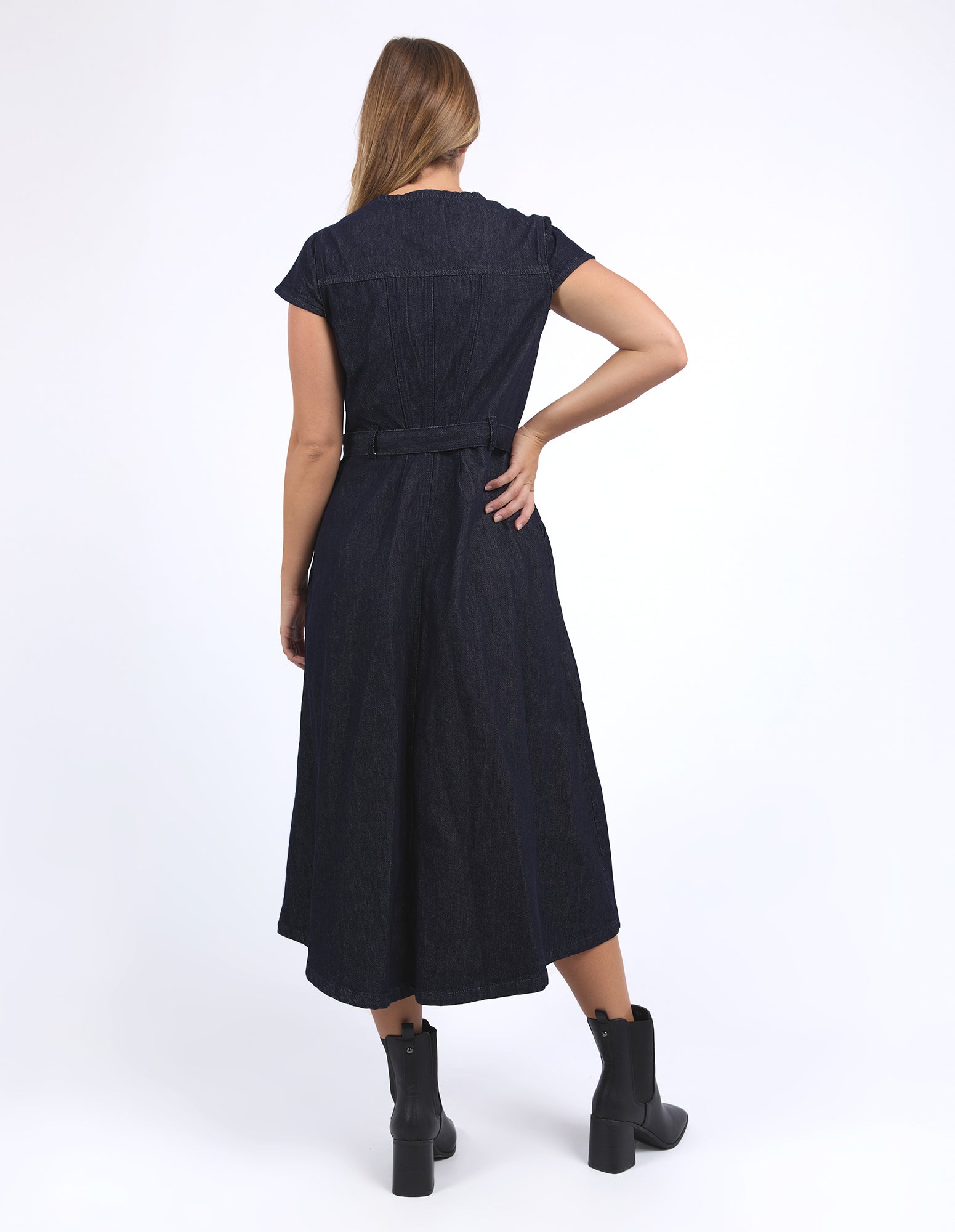 Foxwood Sander Denim Dress - Dark Blue