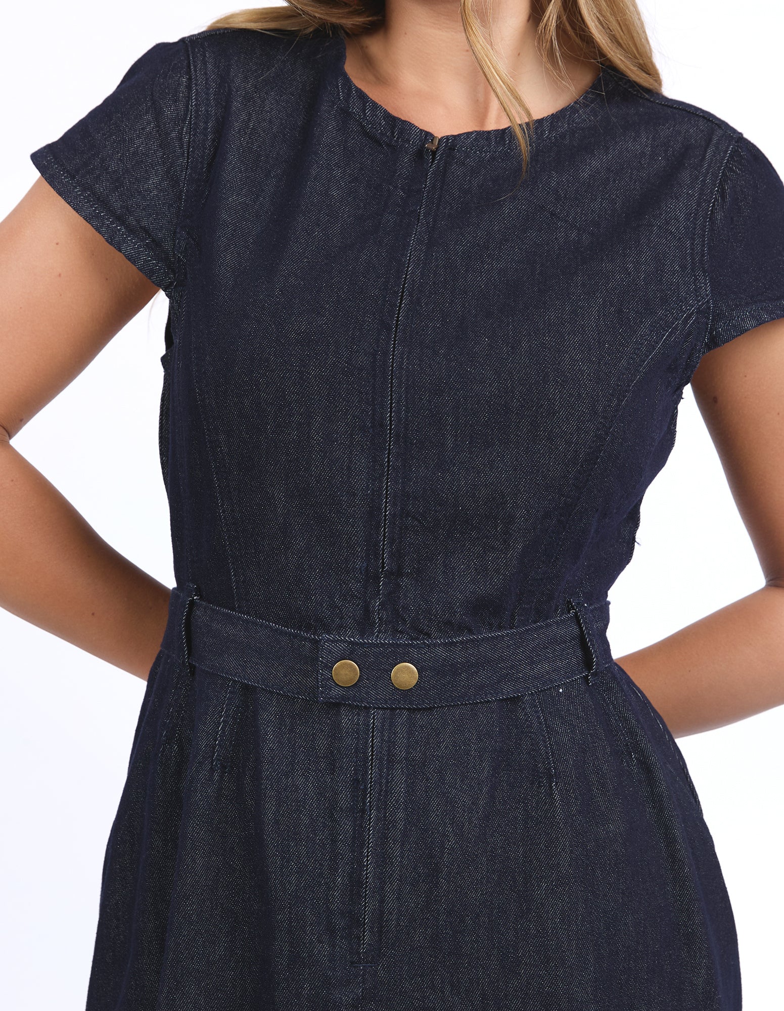 Foxwood Sander Denim Dress - Dark Blue