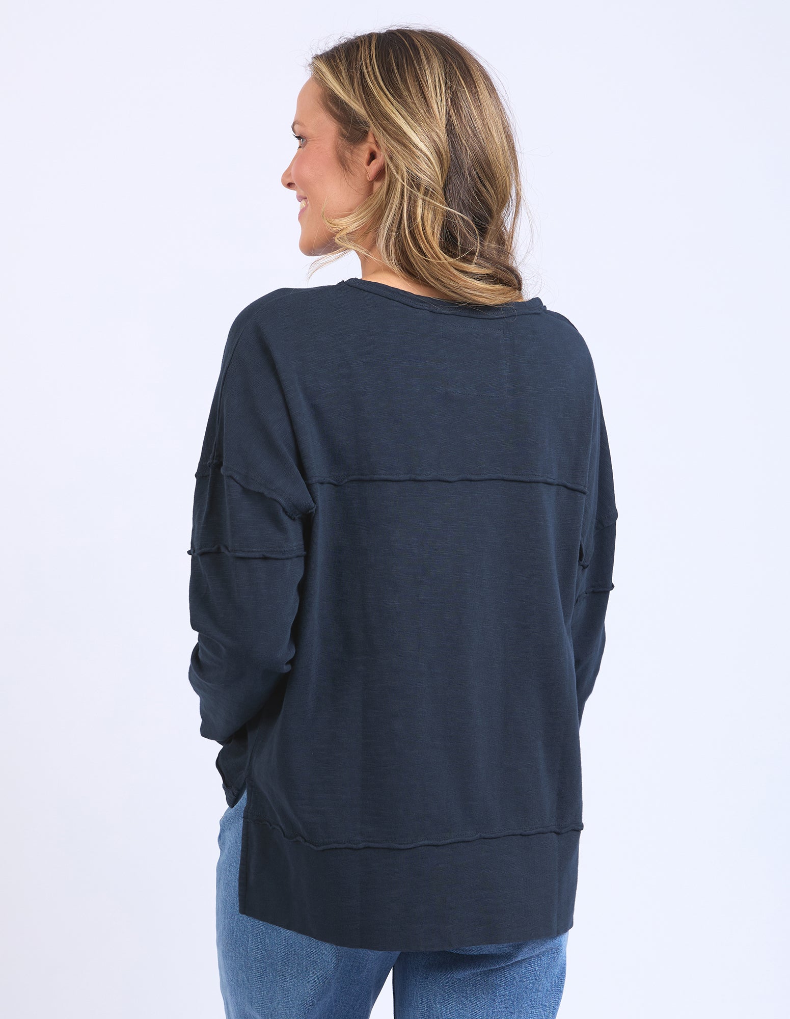 Foxwood Jayne Throw On Top - Navy