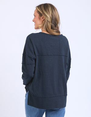 Foxwood Jayne Throw On Top - Navy