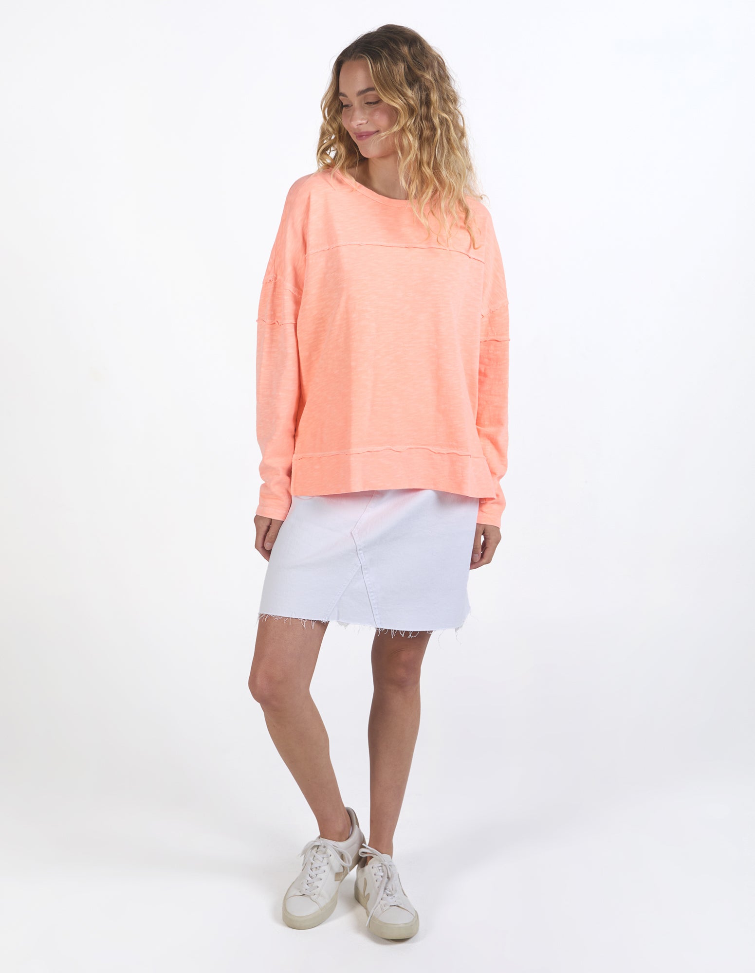 Foxwood Jayne Throw On Top - Neon Peach