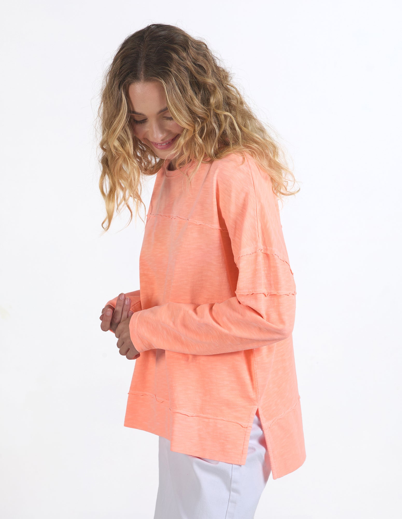 Foxwood Jayne Throw On Top - Neon Peach