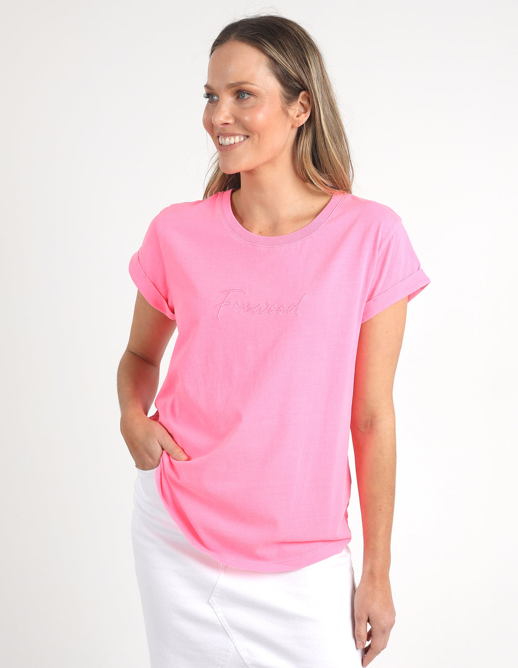 Foxwood Signature Tee - Neon Rose