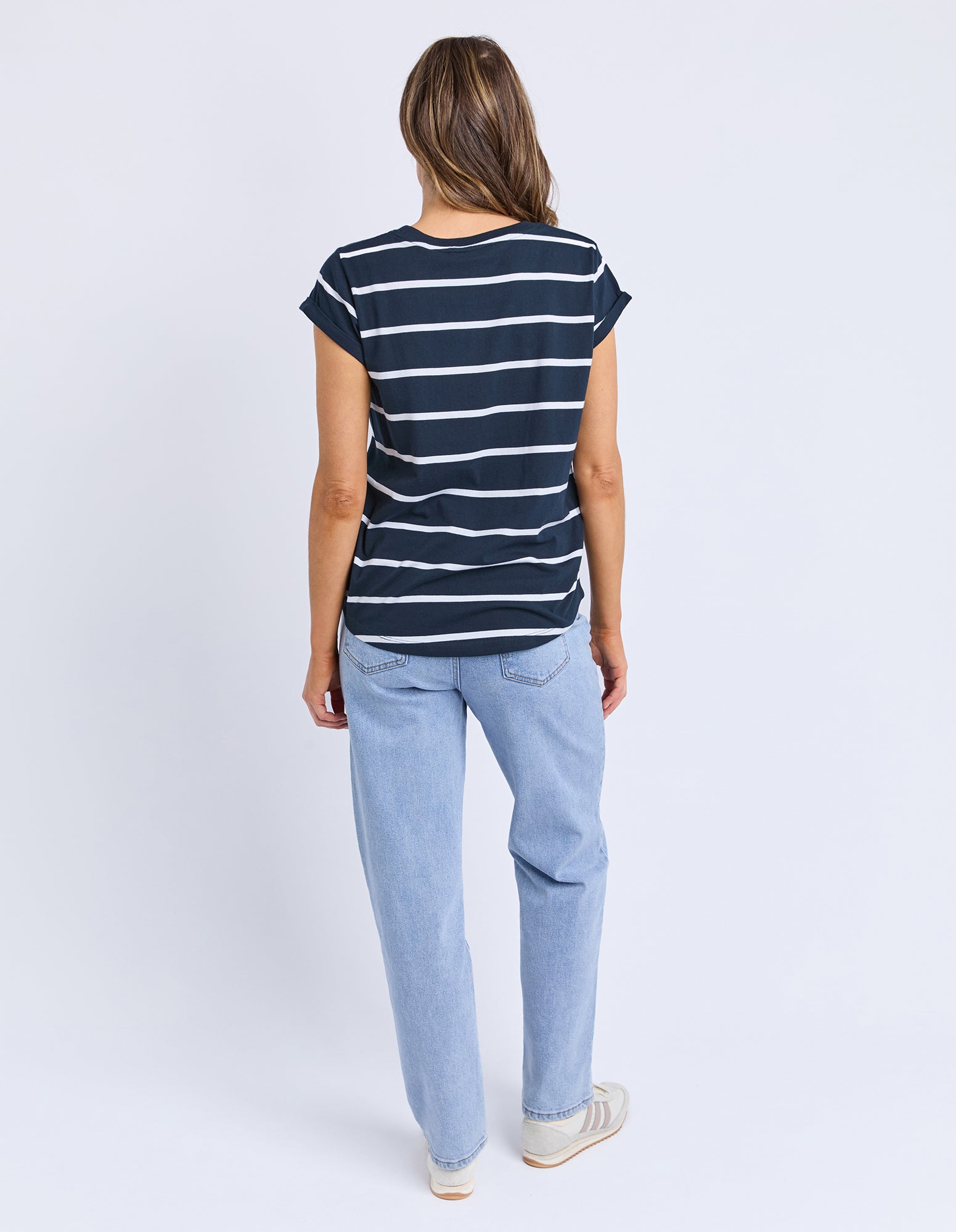 Foxwood Manly Stripe Tee - Navy/White