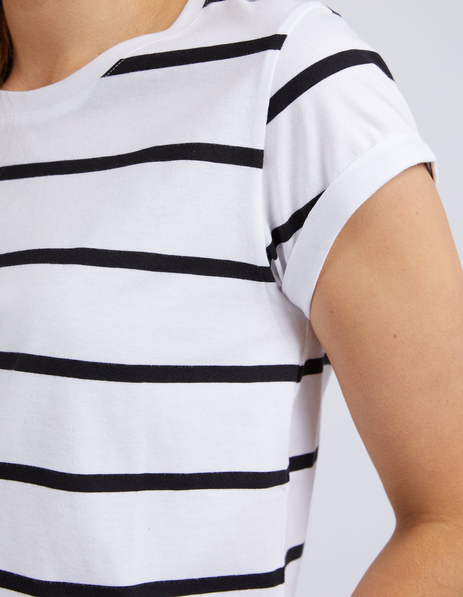 Foxwood Manly Stripe Tee - White/Navy