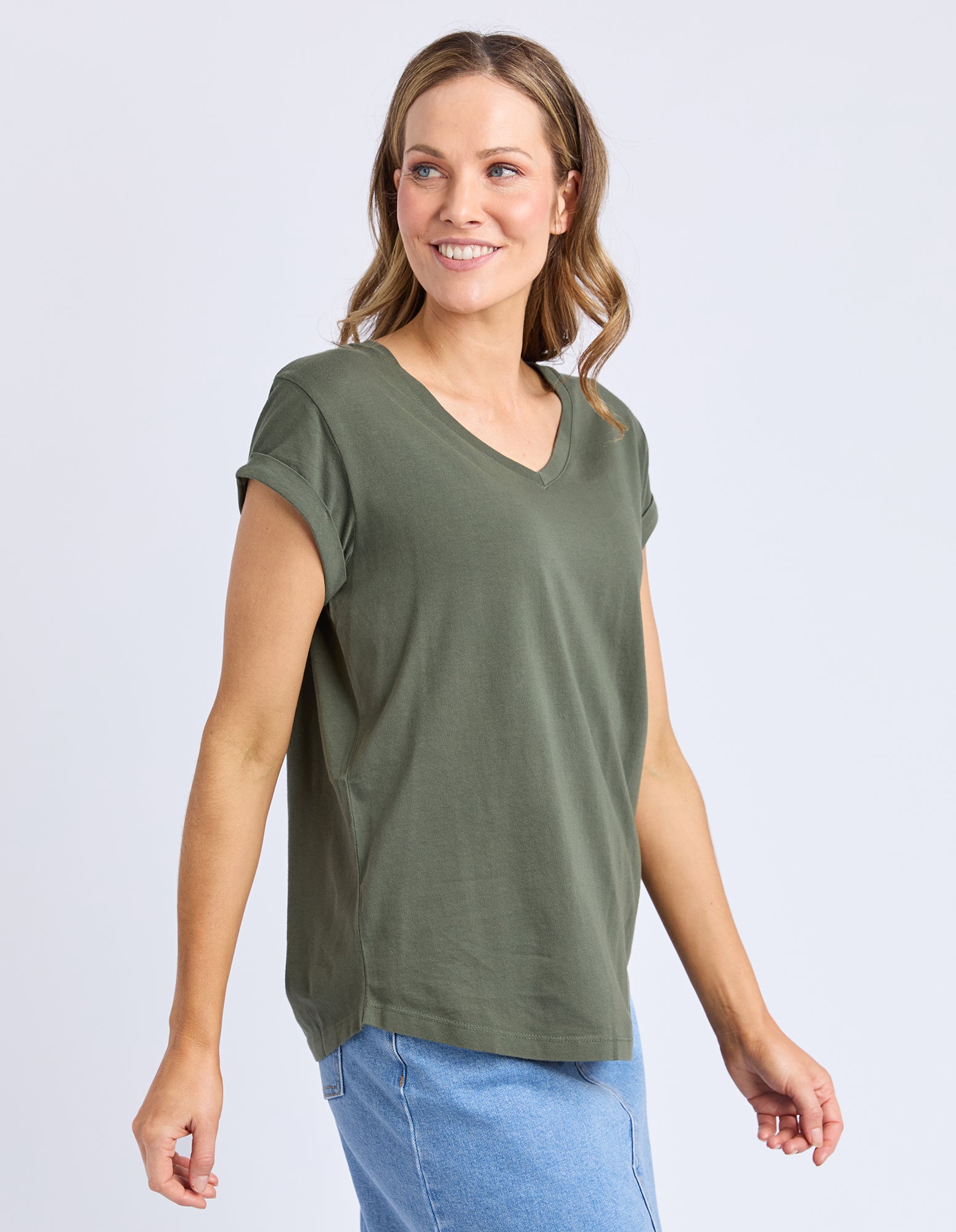 Foxwood Manly Vee Tee - Khaki