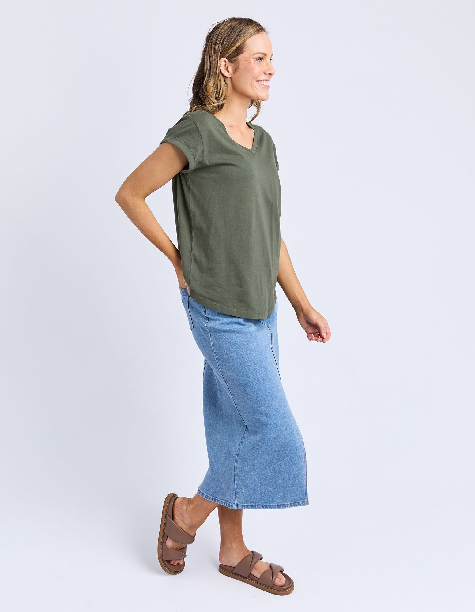 Foxwood Manly Vee Tee - Khaki