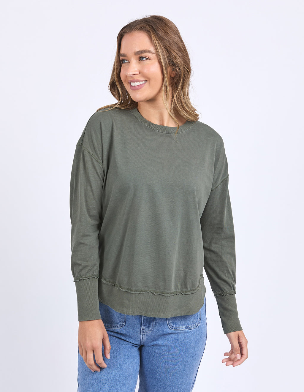 Foxwood Farrah LS Tee - Khaki