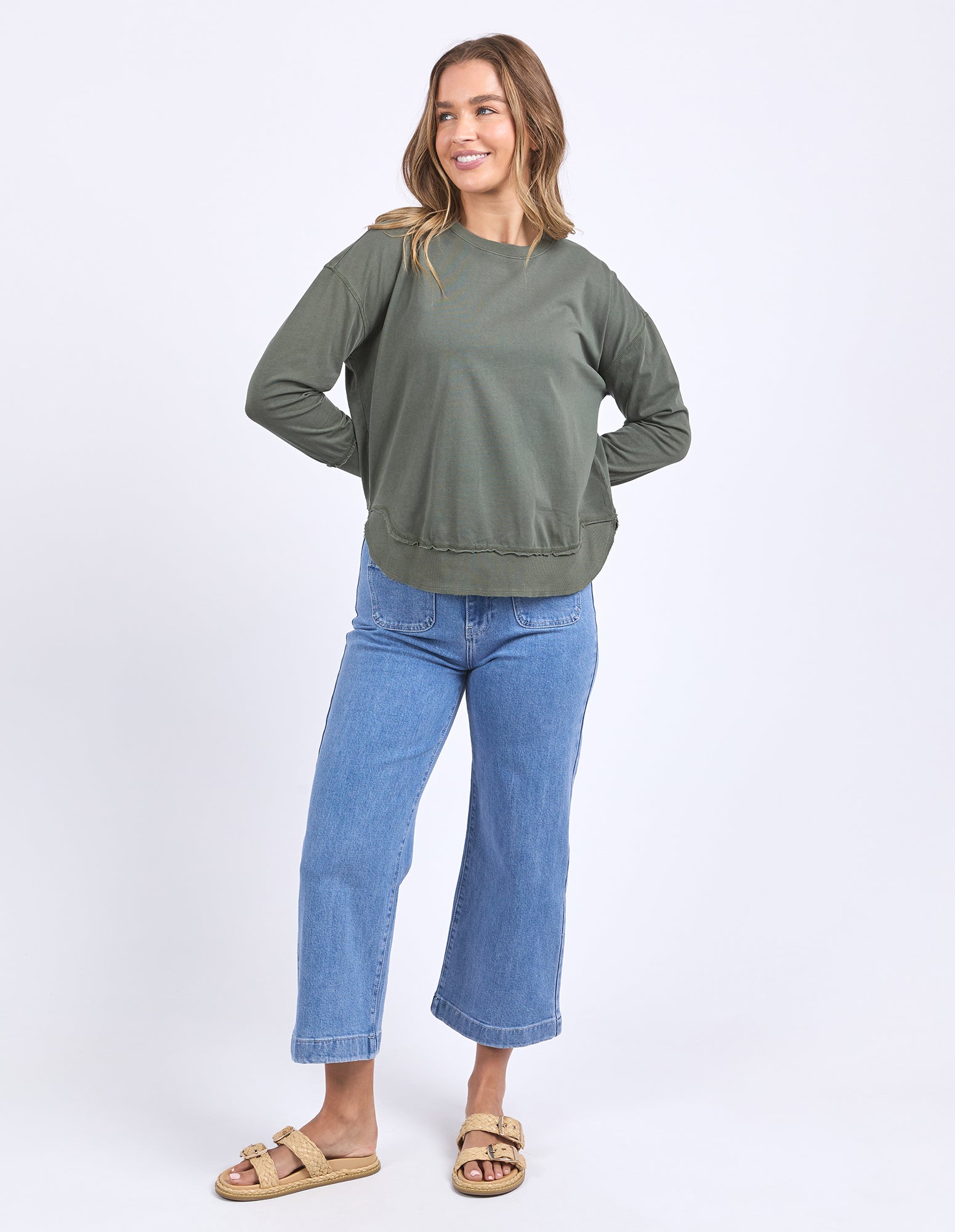 Foxwood Farrah LS Tee - Khaki
