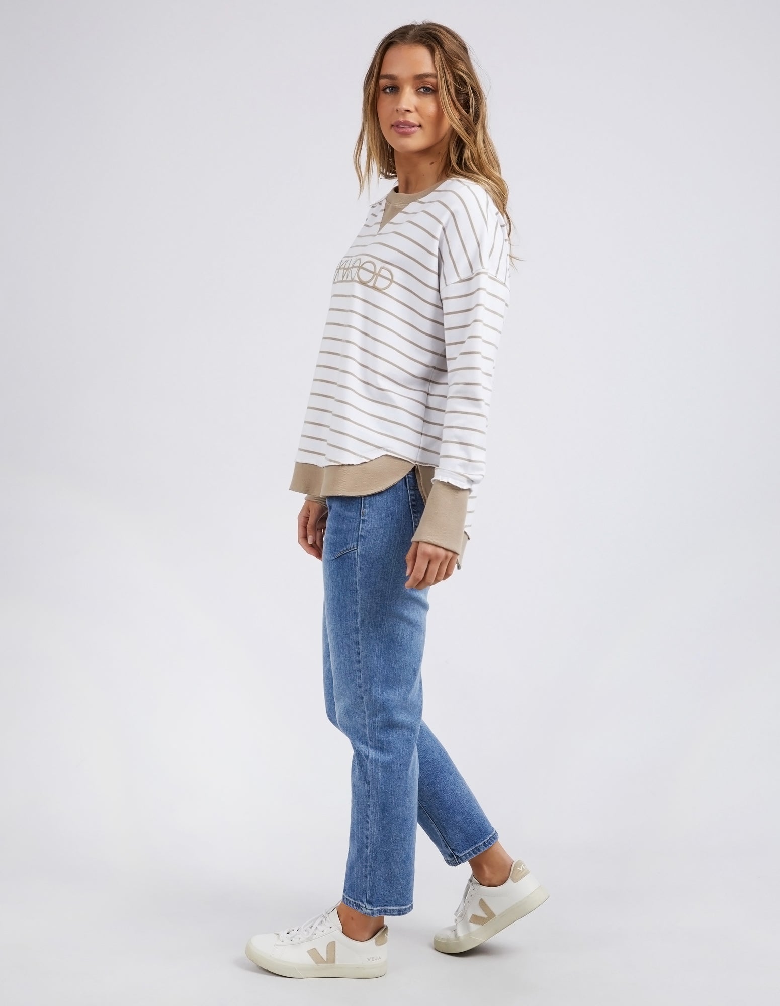 Foxwood Simplified Stripe Crew - Natural