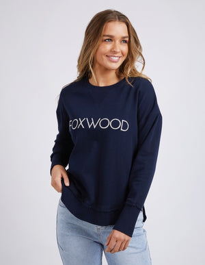 Foxwood Simplified Metallic Crew - Navy