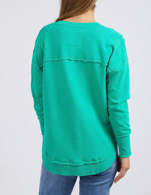 Foxwood Simplified Metallic Crew - Bright Green