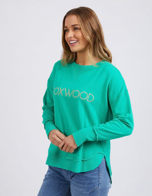 Foxwood Simplified Metallic Crew - Bright Green