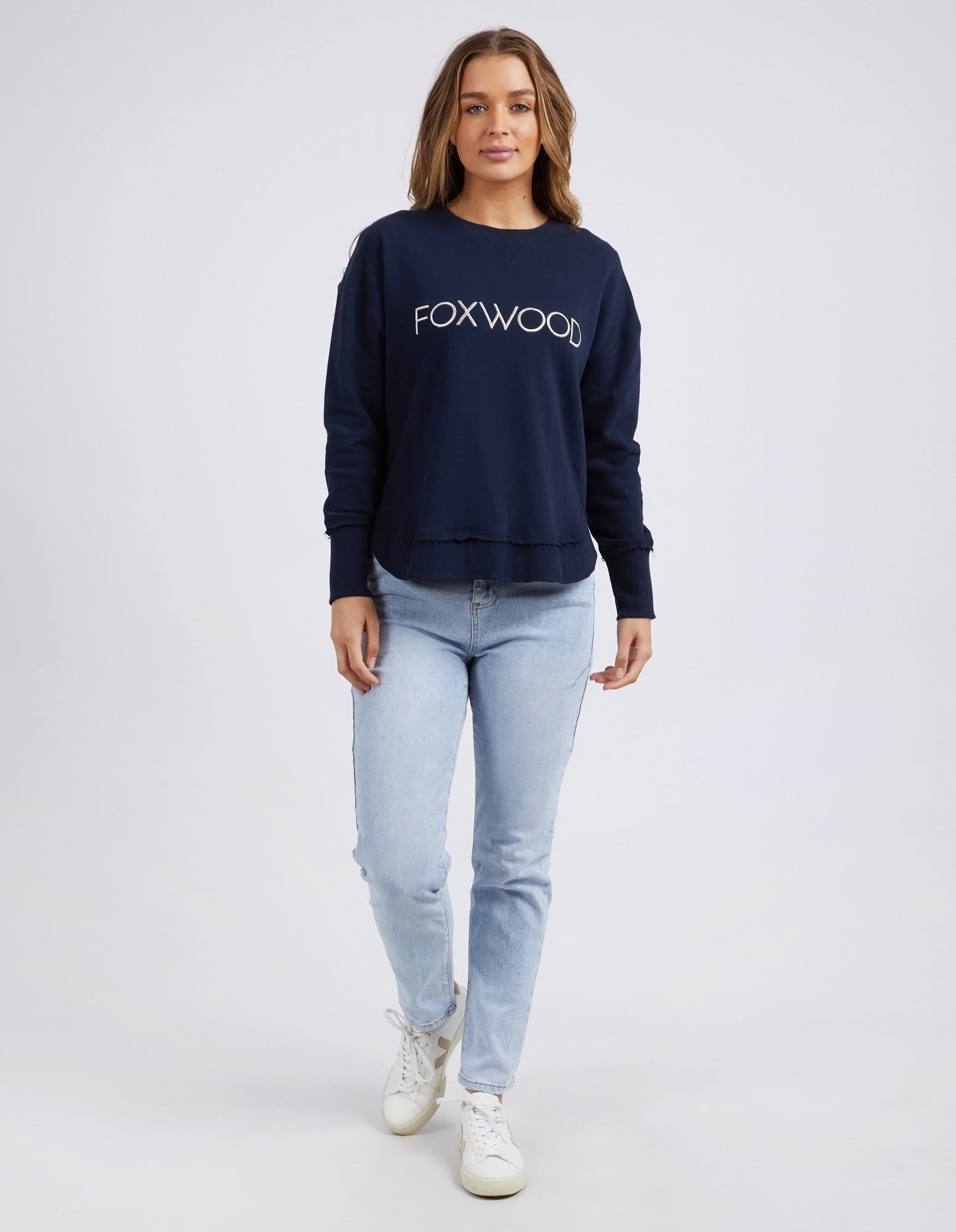 Foxwood Simplified Metallic Crew - Navy