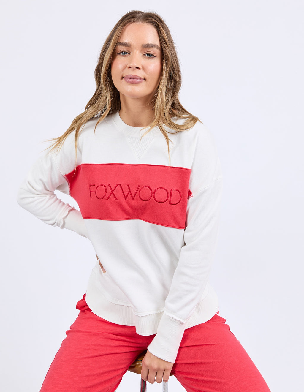 Foxwood Simplified Tonal Crew - Red
