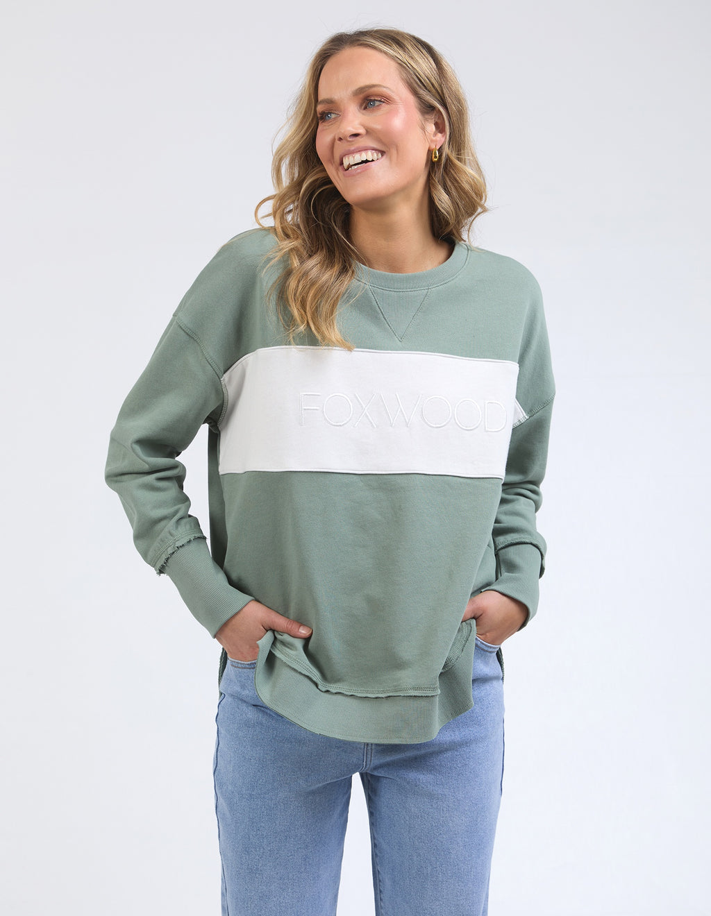 Foxwood Simplified Tonal Crew - Sage