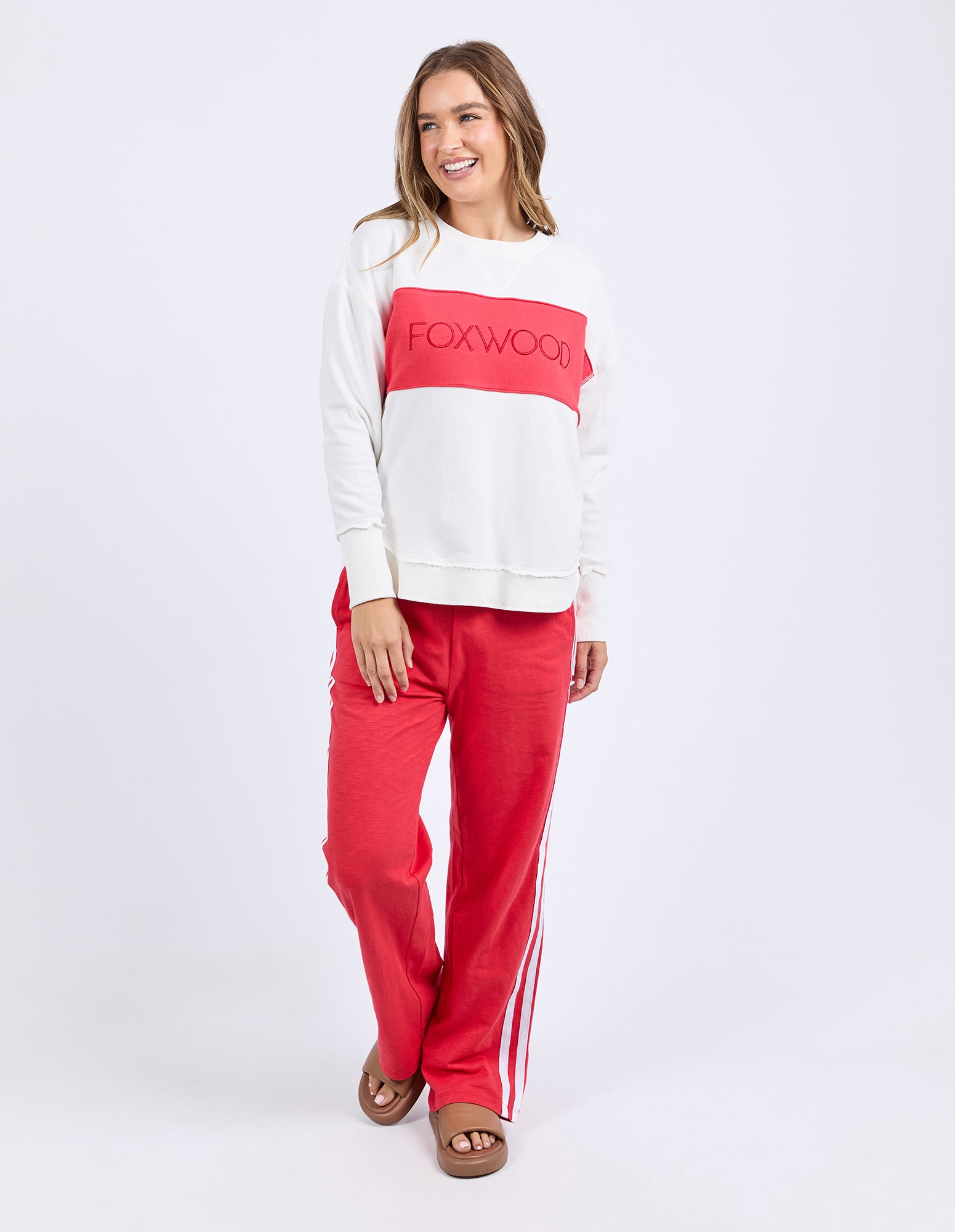 Foxwood Simplified Tonal Crew - Red