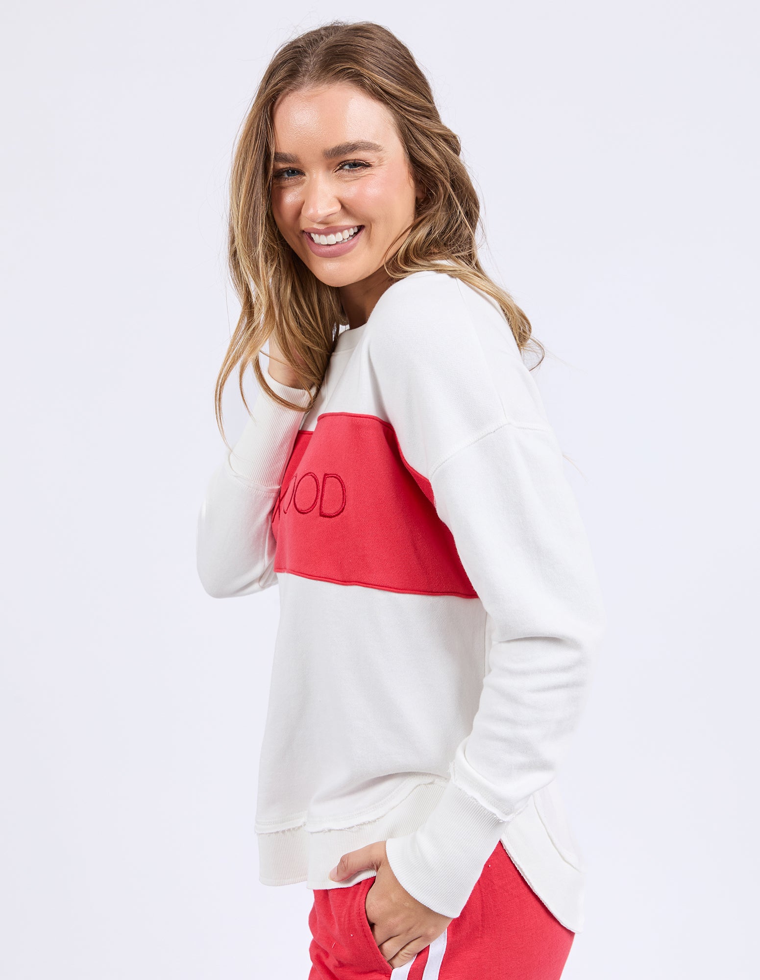 Foxwood Simplified Tonal Crew - Red