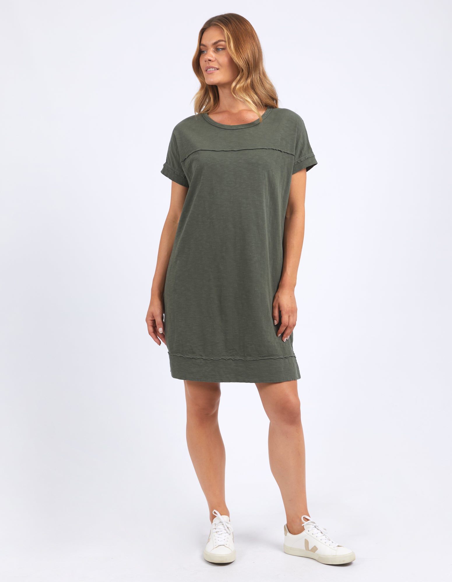 Foxwood Allison Tee Dress - Khaki