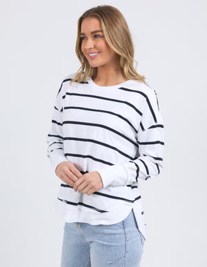 Foxwood Farrah LS Tee - Navy Stripe