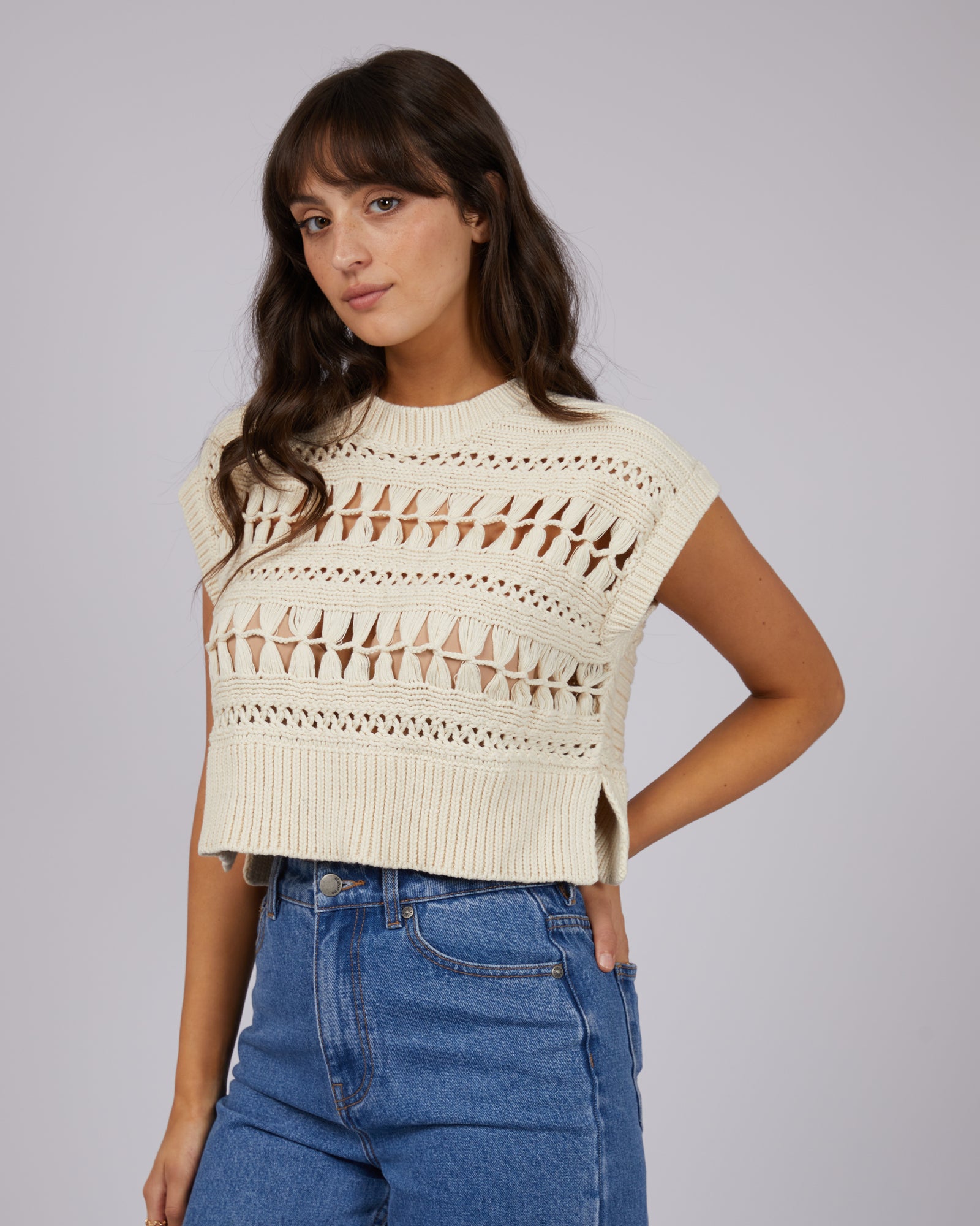 All About Eve Ginger Knit Vest - Natural