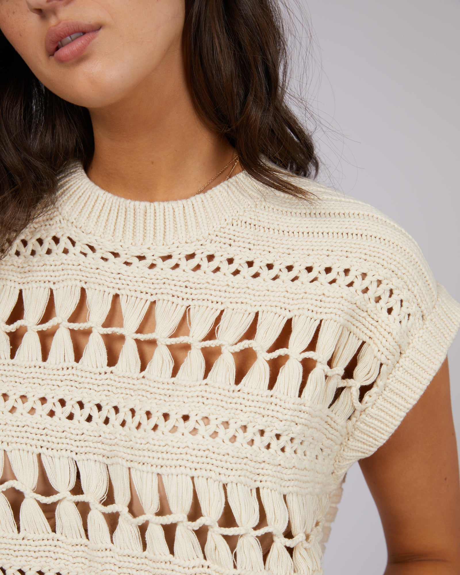 All About Eve Ginger Knit Vest - Natural