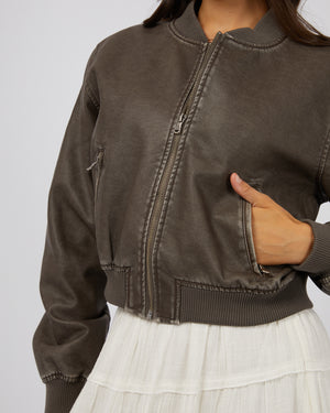 All About Eve Knox Bomber Jacket - Charcoal