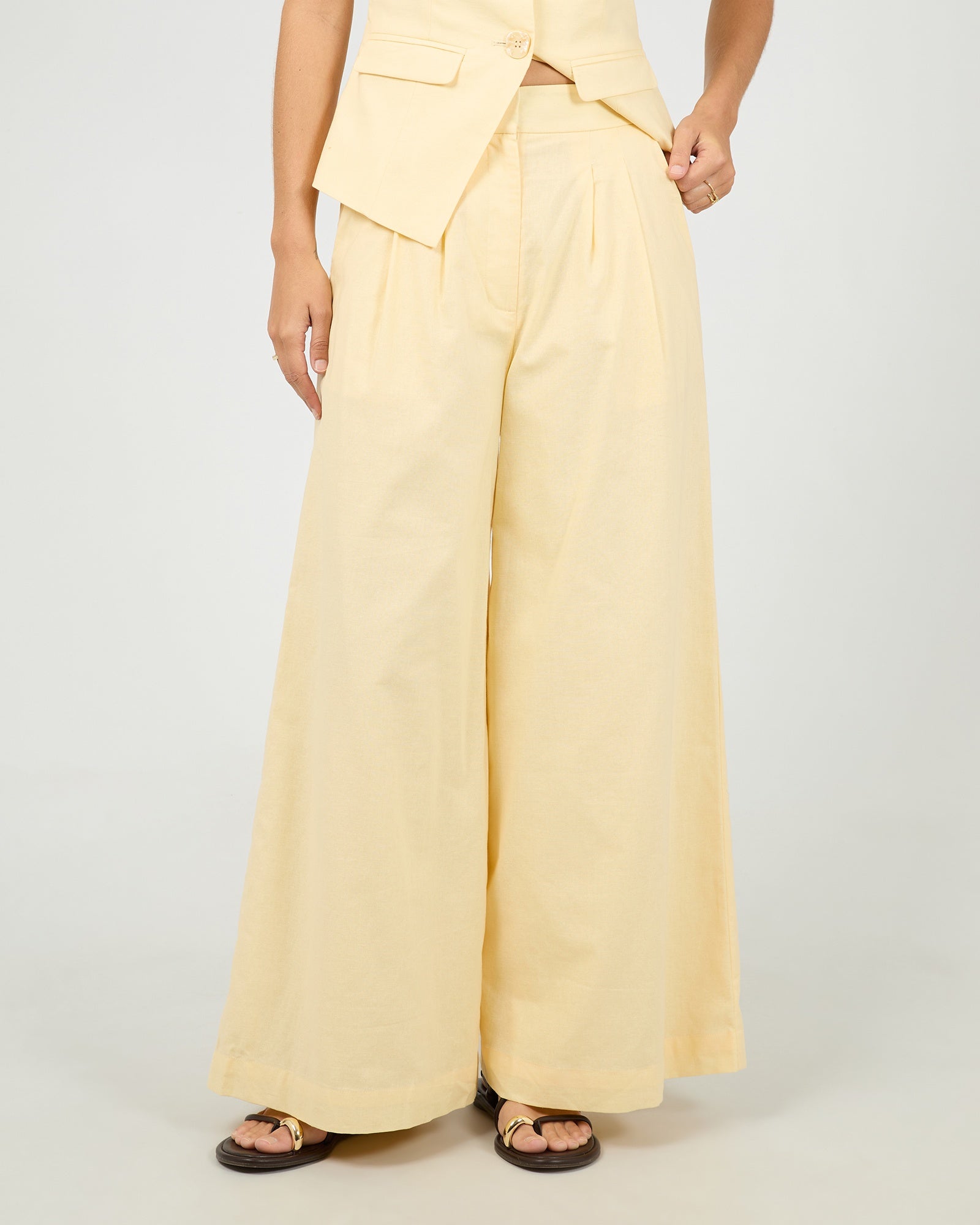 All About Eve Alessa Linen Pant - Yellow
