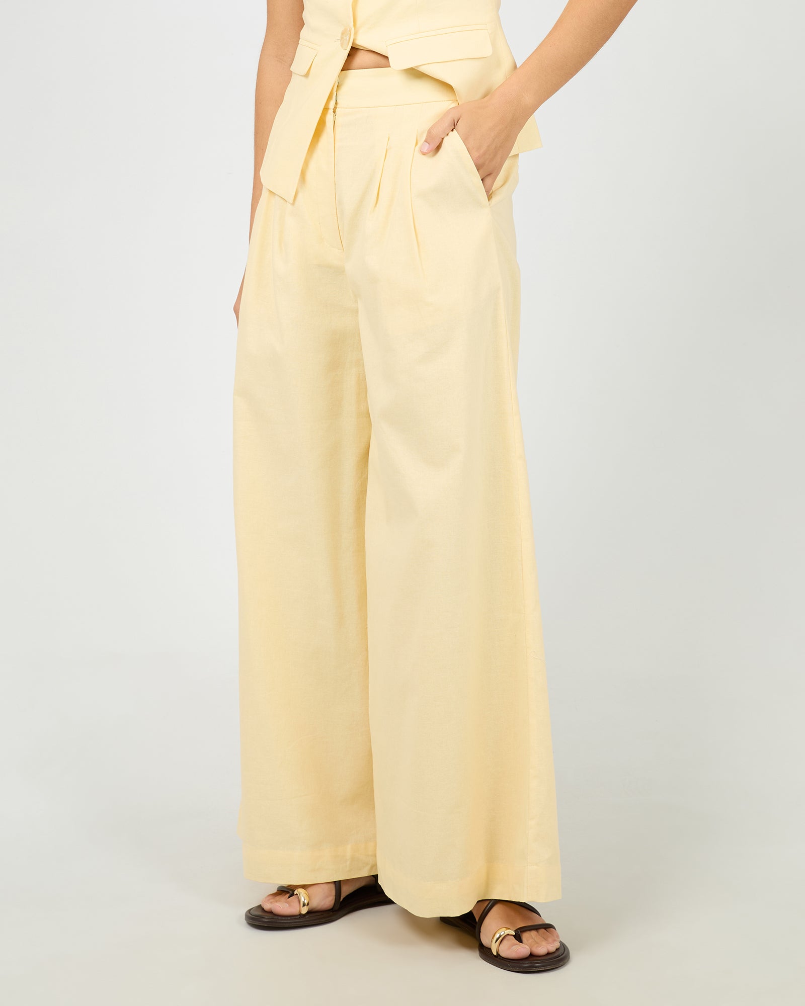 All About Eve Alessa Linen Pant - Yellow