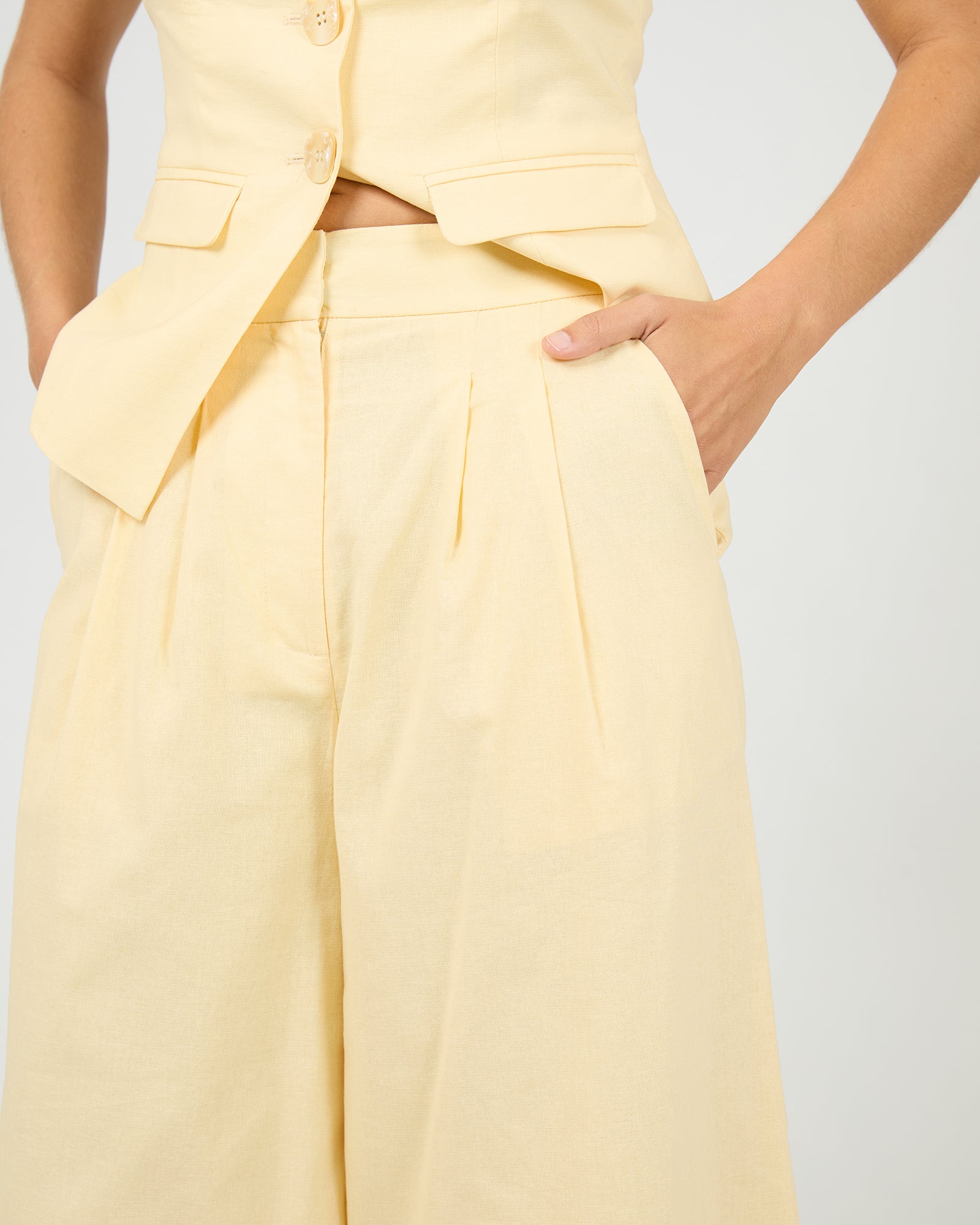 All About Eve Alessa Linen Pant - Yellow