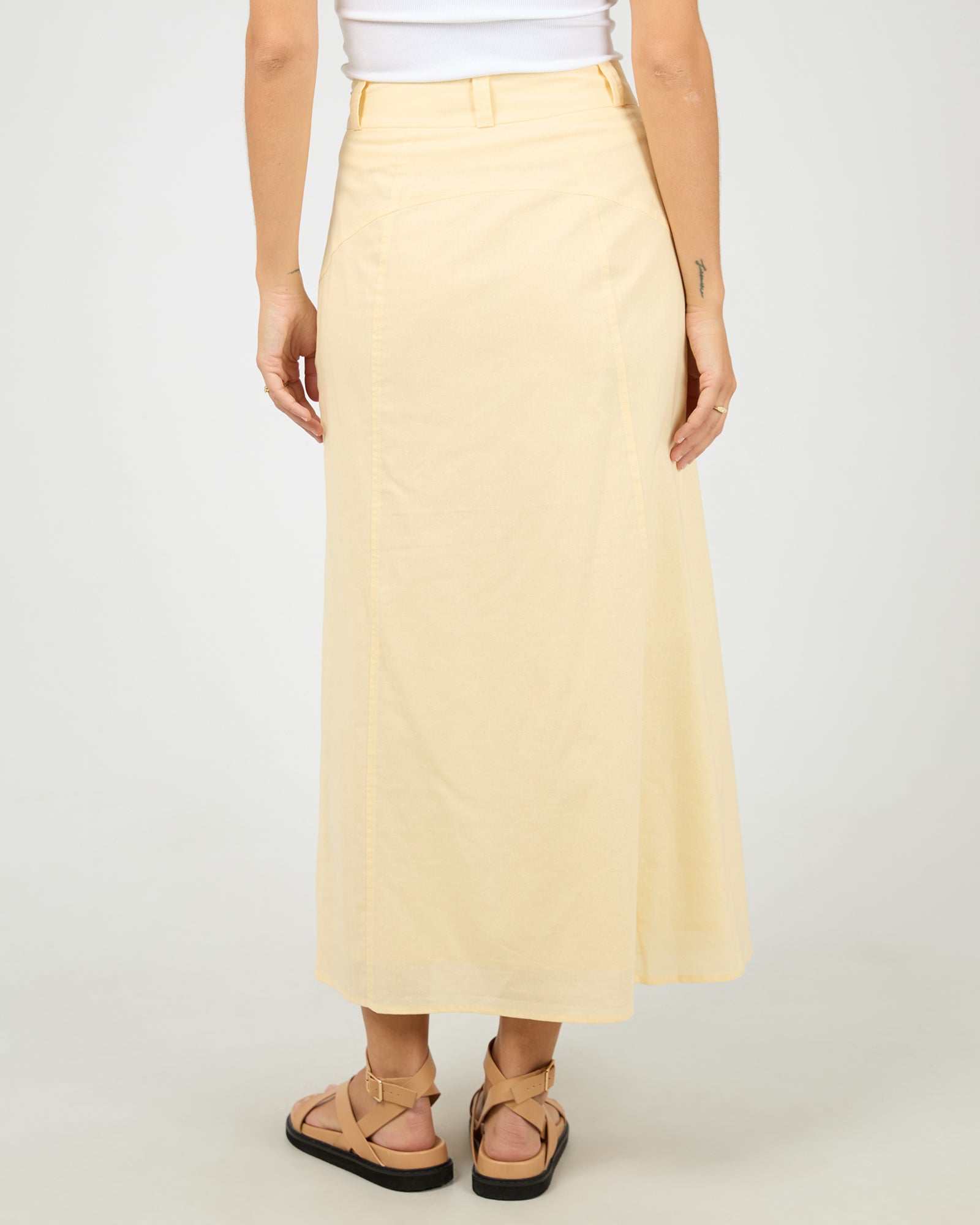 All About Eve Alessa Linen Maxi Skirt- Yellow