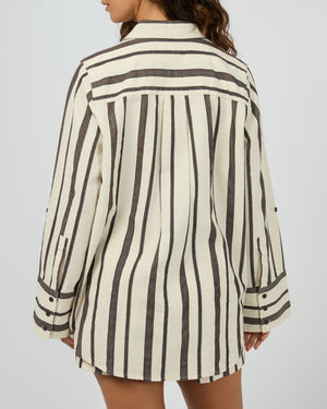 All About Eve Rosa Stripe Shirt - Brown