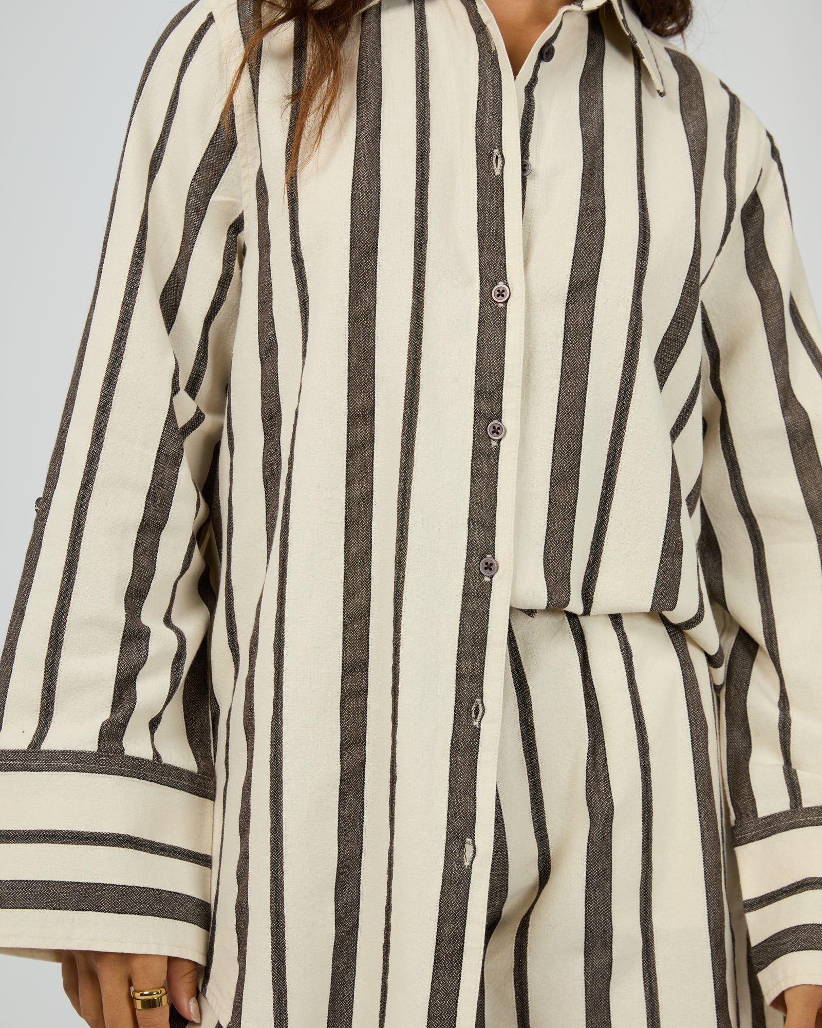 All About Eve Rosa Stripe Shirt - Brown