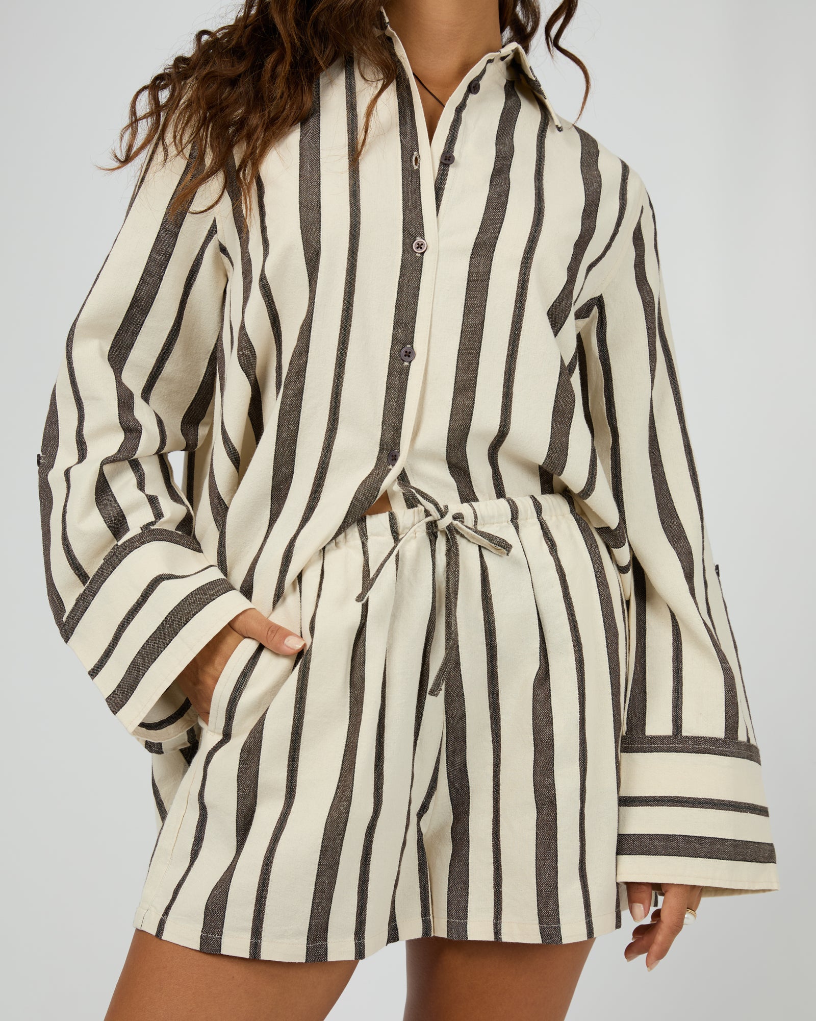 All About Eve Rosa Stripe Short - Brown