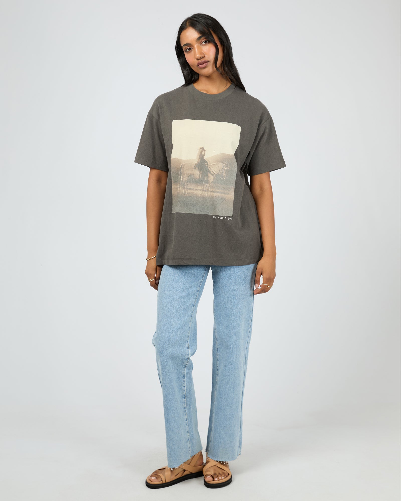 All About Eve Yellowstone Relaxed Tee - Charcoal