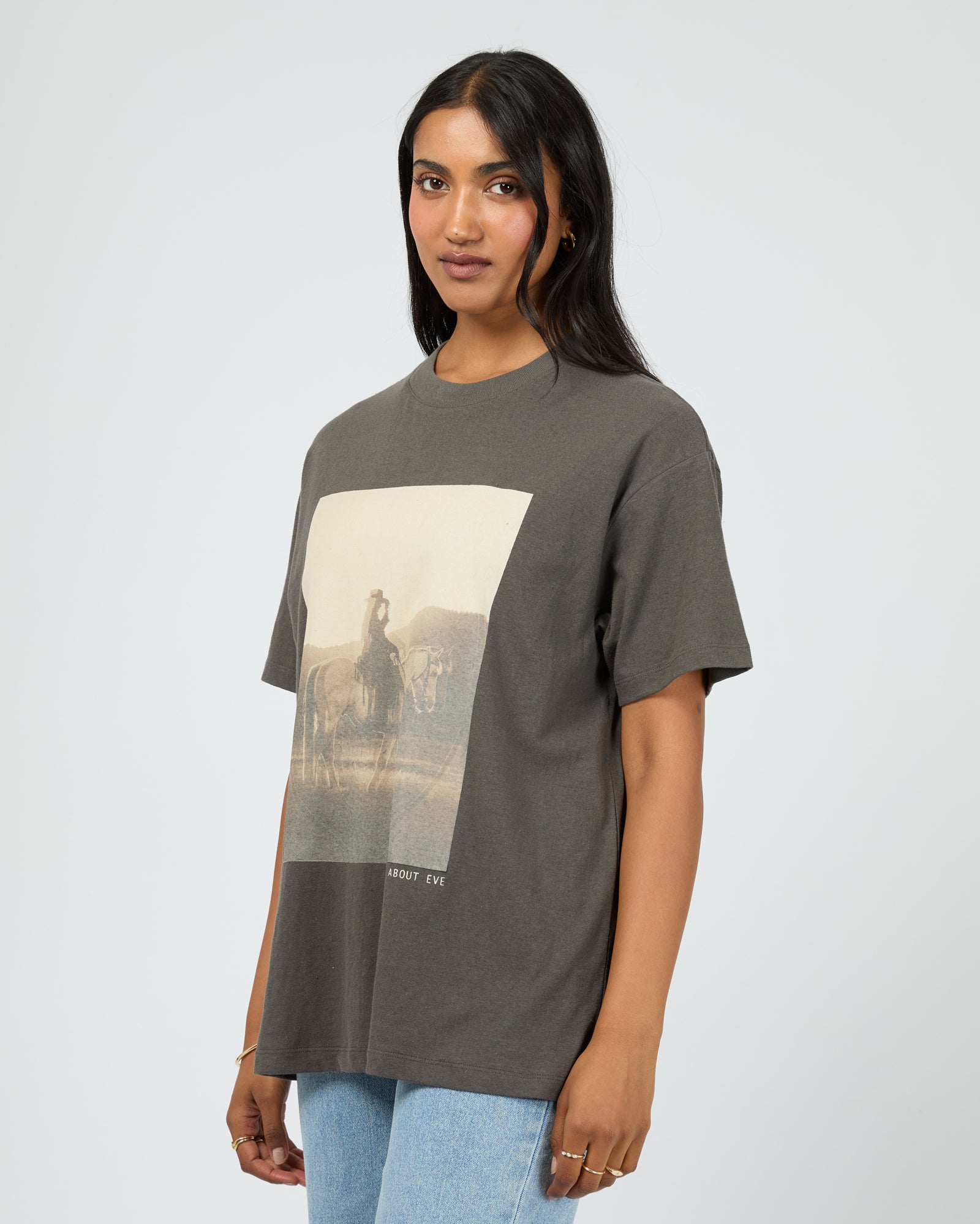All About Eve Yellowstone Relaxed Tee - Charcoal