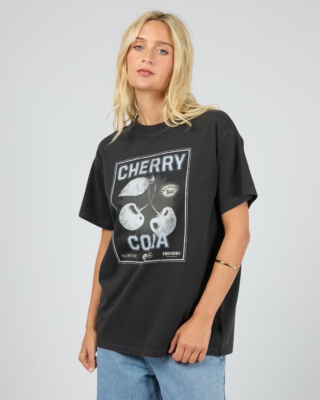 All About Eve Wild Cherry Relaxed Tee - Washed Black