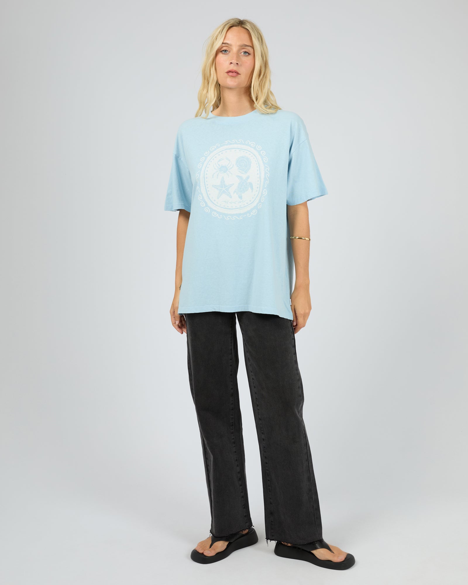 All About Eve Sand and Sea Relaxed Tee - Sky Blue