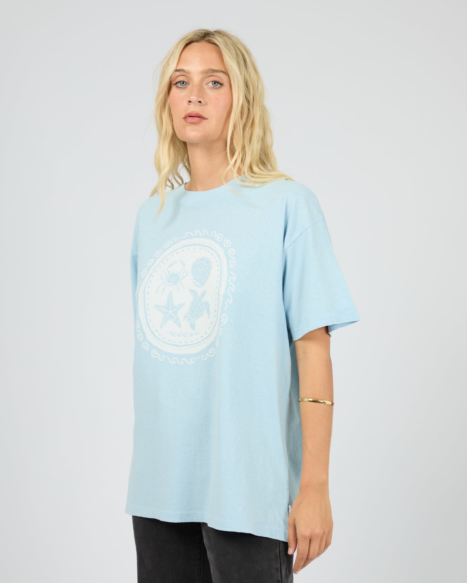 All About Eve Sand and Sea Relaxed Tee - Sky Blue