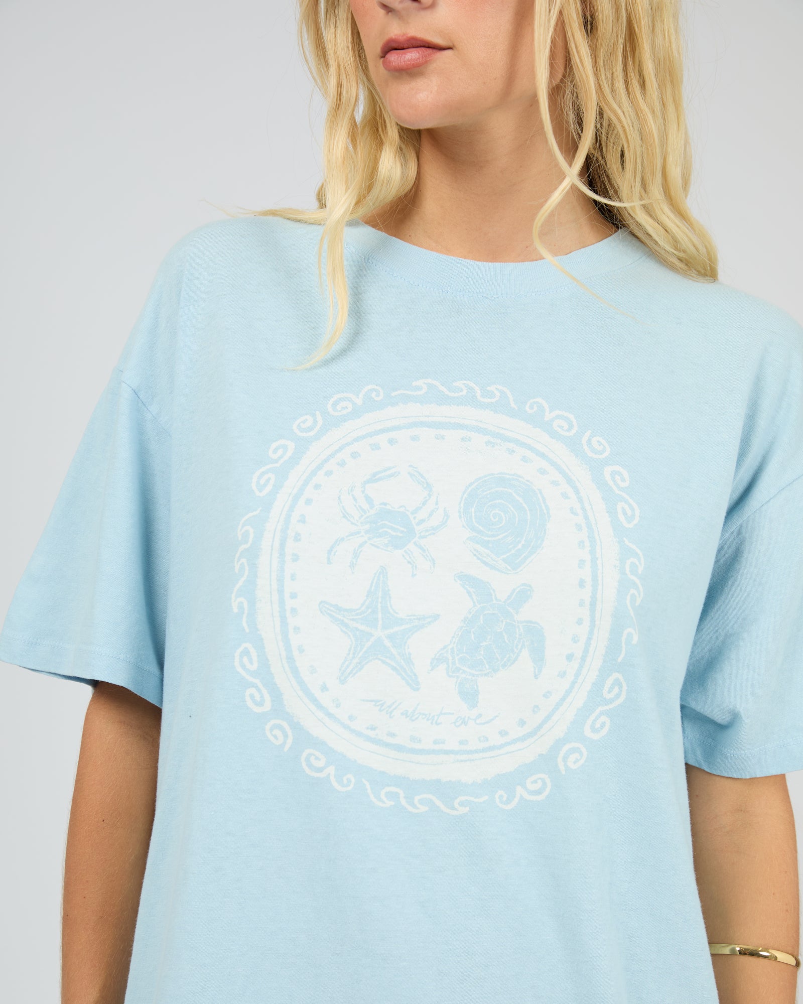 All About Eve Sand and Sea Relaxed Tee - Sky Blue