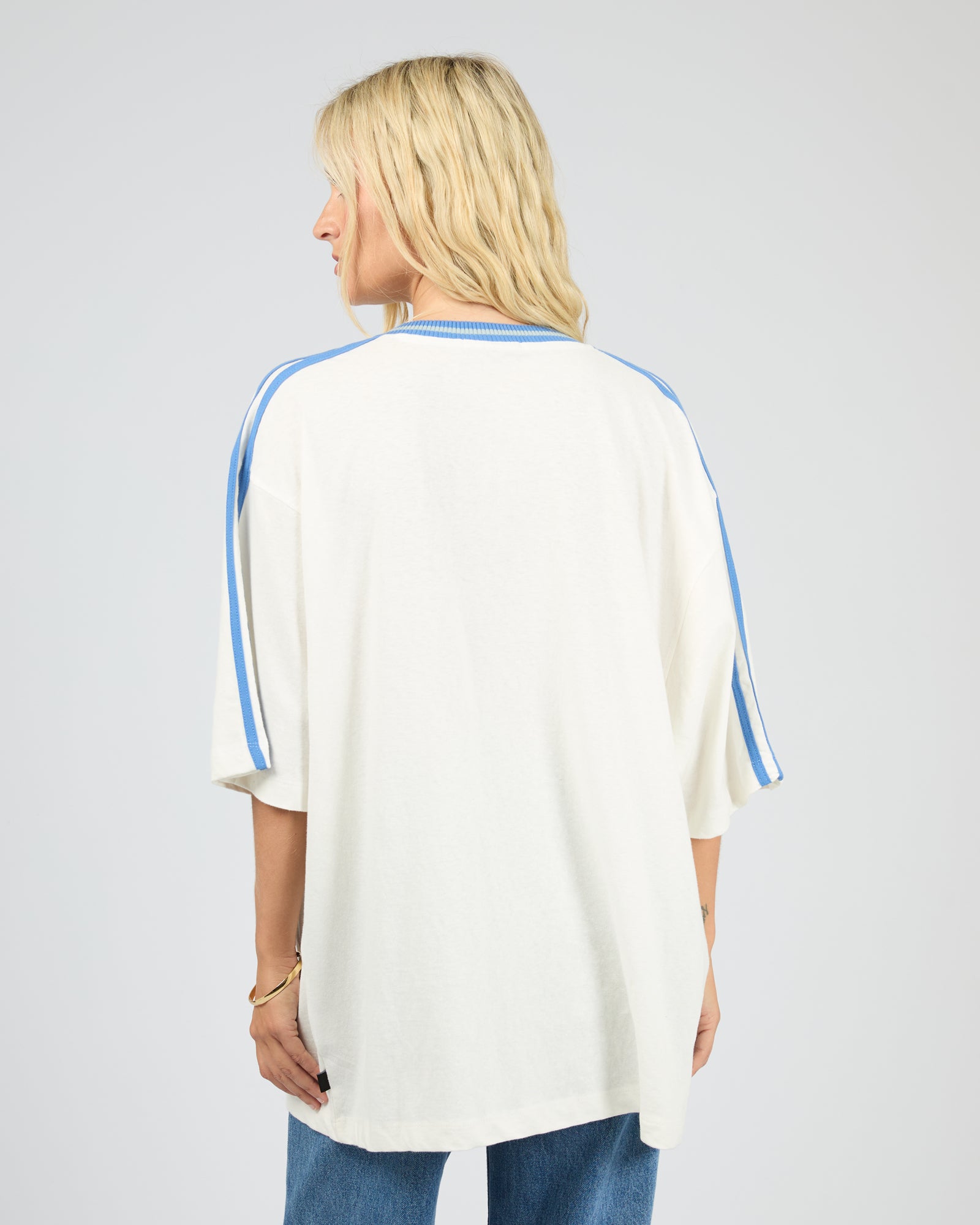 All About Eve Bermuda Oversized V Neck Tee - Vintage White
