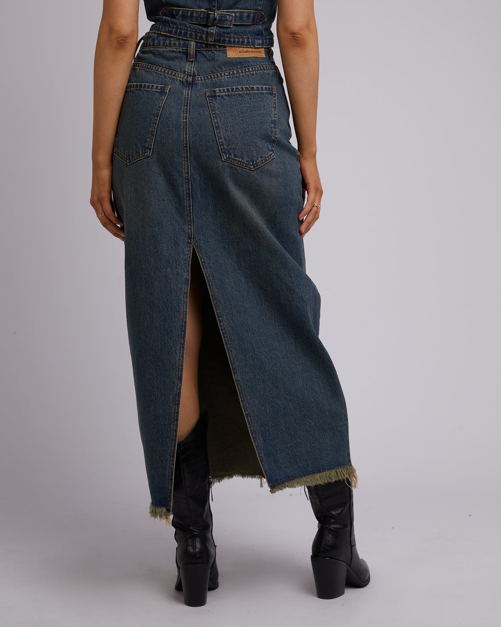 All About Eve Ray Maxi Skirt - Dirty Denim